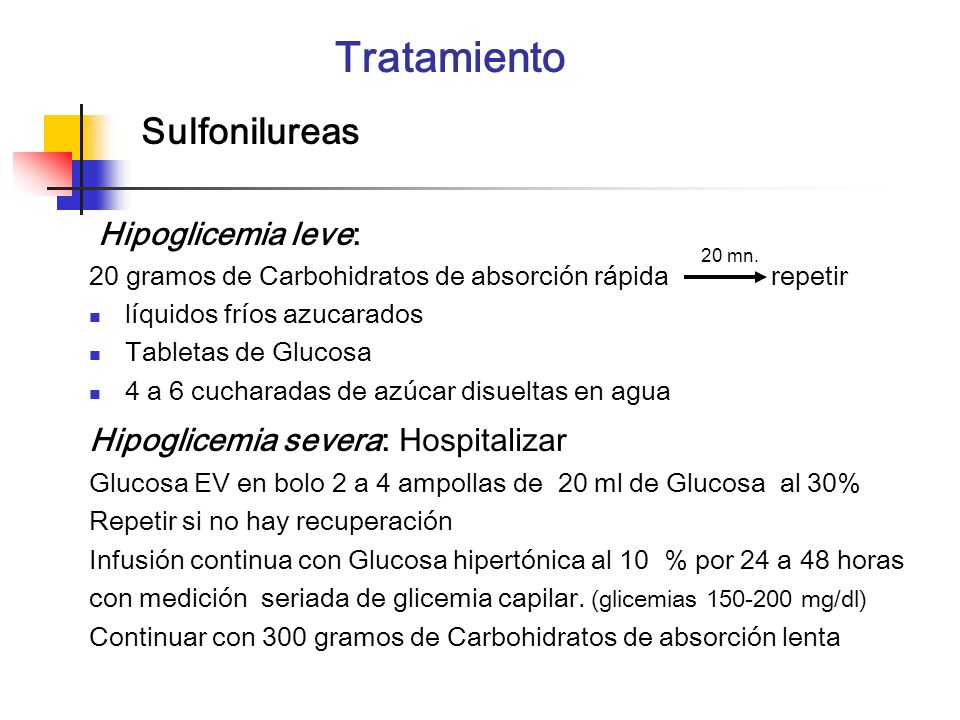 que es hipoglucemia y su tratamiento